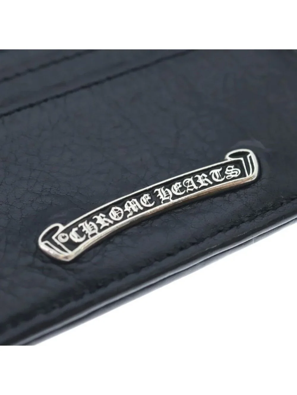Chrome Hearts Double Side Leather Card Case with Scroll Label